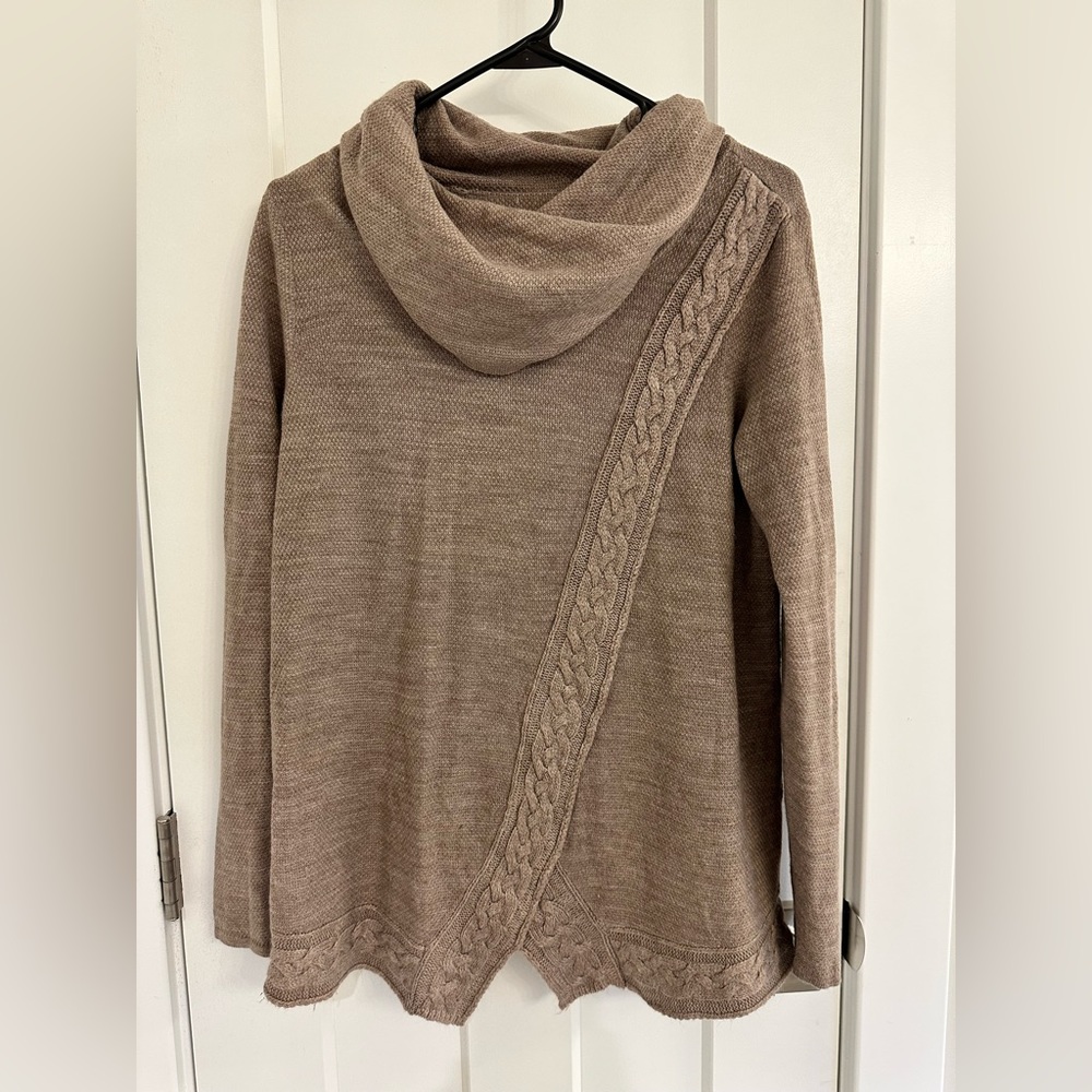 Cowl neck asymmetrical sweater